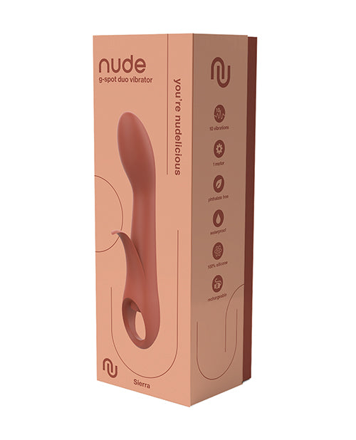 NUDE Sierra Rechargeable G-Spot Duo Vibrator - Peach  OrchidToys.com