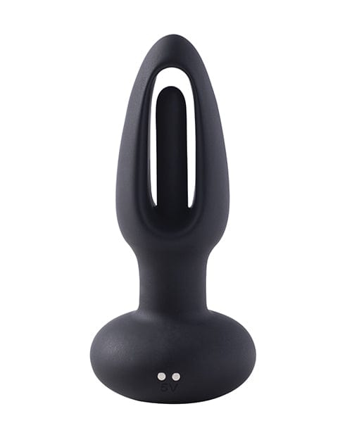 Snuggy Flapping Anal Plug Vibrator- Black  OrchidToys.com
