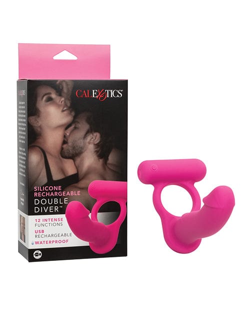 Buy Silicone Rechargeable Double Diver - Pink | Best Price for Penis Toys |  OrchidToys.com