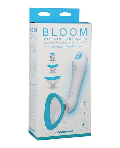 Doc Johnson Bloom Intimate Body Automatic Vibrating Rechargeable Pump White/Sky Blue Vibrators
