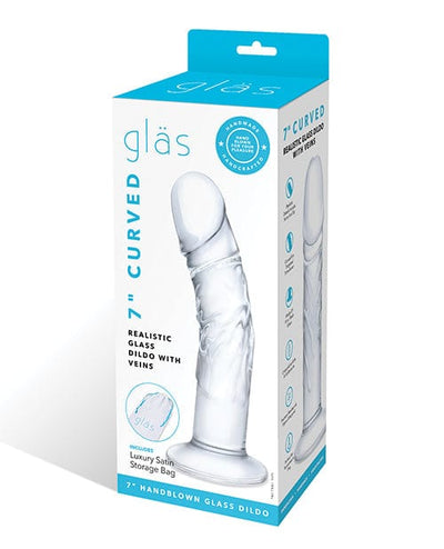 Electric Eel Glas 7" Realistic Curved Glass Dildo W-veins - Clear Dildos