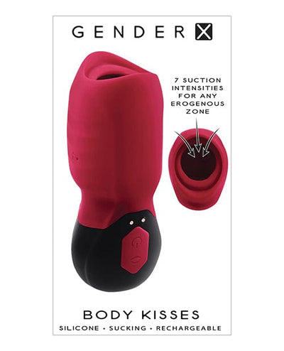 Evolved Novelties INC Gender X Body Kisses Vibrating Suction Massager - Red-black Penis Toys