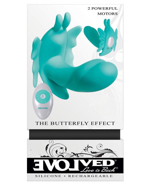 Evolved The Butterfly Effect Rechargeable Dual Stim - Teal by Evolved  Novelties | Vibrators