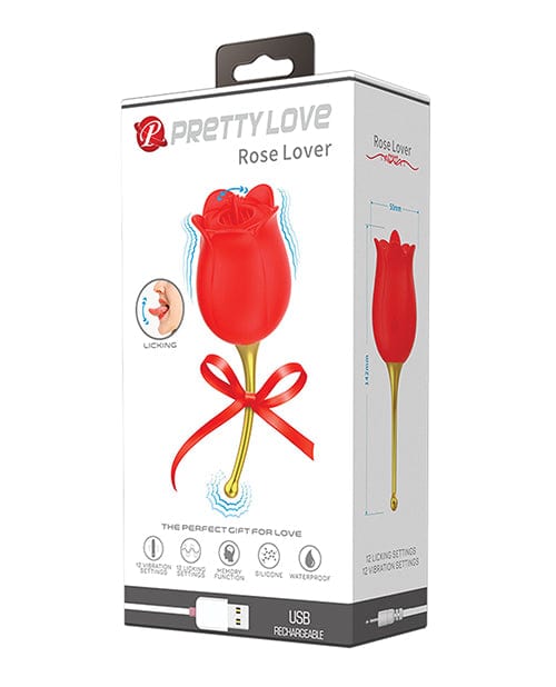 Pretty Love Licking Rose Lover Dual Ended - Rose by Pretty Love | Vibrators 