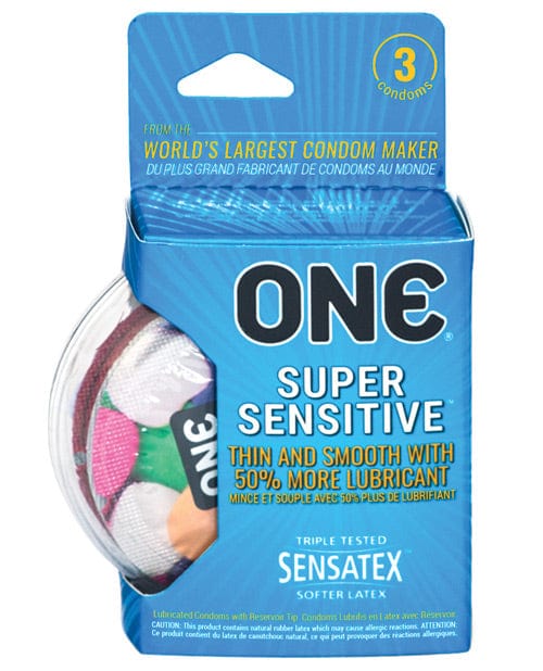 One Super Sensitive Condoms - Box Of 3 by Paradise Marketing | Sex Toys |  OrchidToys.com 11603C