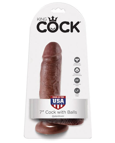 Pipedream Products King Cock 7" Cock with Balls Brown Dildos