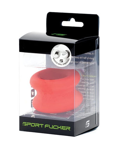 665 INC Sport Fucker Silicone Muscle Ball Stretcher - Red Penis Toys
