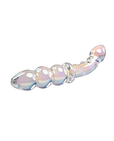 Playboy Pleasure Jewels Double Glass Dildo with Anal Beads - Clear