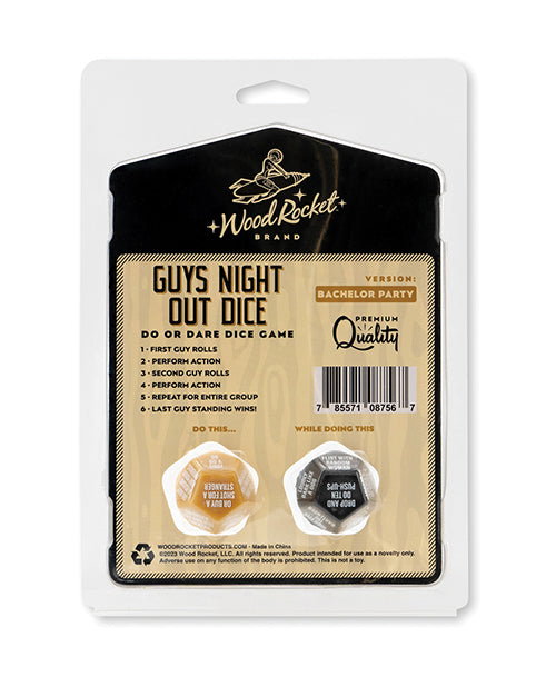 Wood Rocket Guys Night Out Do Or Dare Dice Game - Black