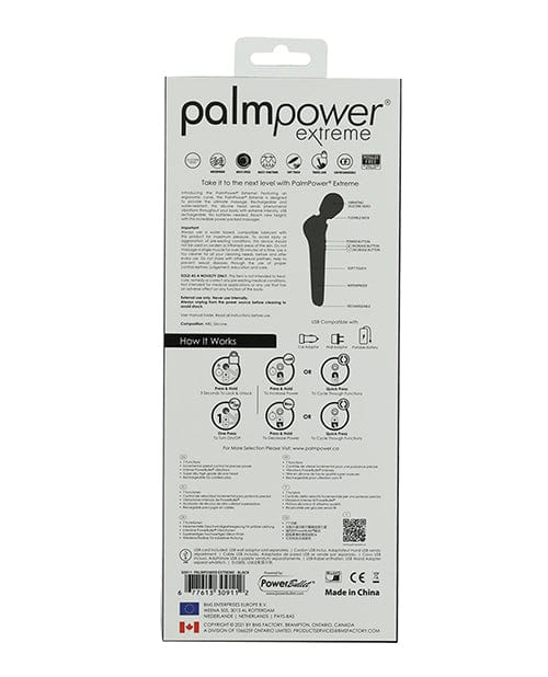 B.M.S. Enterprises Palm Power Extreme Black Vibrators