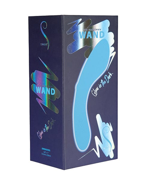 B.M.S. Enterprises The Mini Swan Wand Glow In The Dark Blue Vibrators
