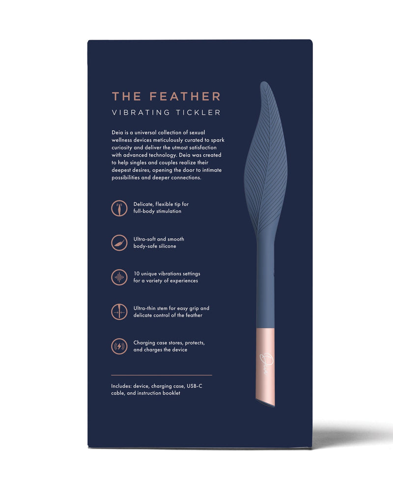 Beacon Wellness Brands INC Deia the Feather w/Charging Case - Navy Vibrators