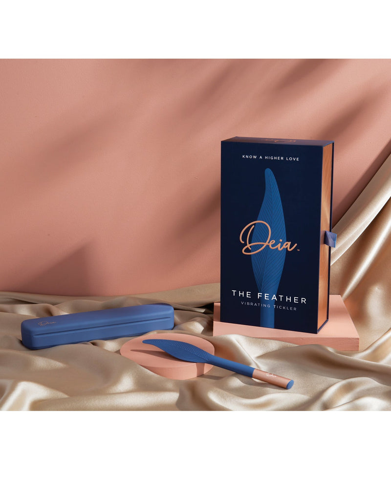 Beacon Wellness Brands INC Deia the Feather w/Charging Case - Navy Vibrators