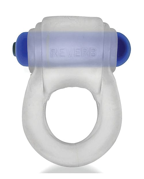 Blue Ox Designs LLCDba Oxballs Hunkyjunk Revring Cock Ring W/vibe - Vibe Clear W/blue Penis Toys