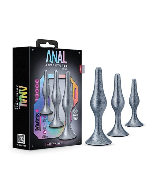 Blush Novelties Blush Anal Adventures Matrix Genesis Plug Kit - Silver Anal Toys