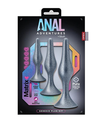 Blush Novelties Blush Anal Adventures Matrix Genesis Plug Kit - Silver Anal Toys