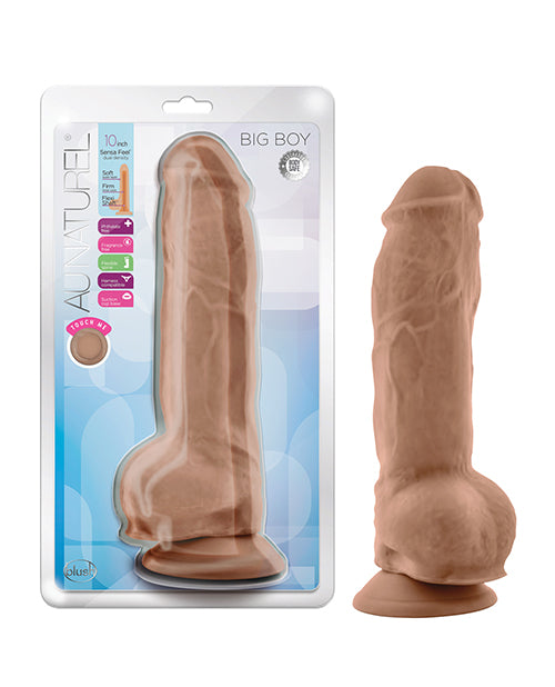 Blush Novelties Blush Au Natural 10" Big Boy Realistic Dildo with Balls - Mocha Dildos