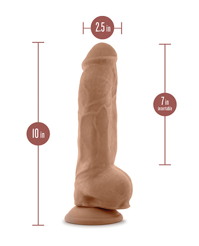 Blush Novelties Blush Au Natural 10" Big Boy Realistic Dildo with Balls - Mocha Dildos