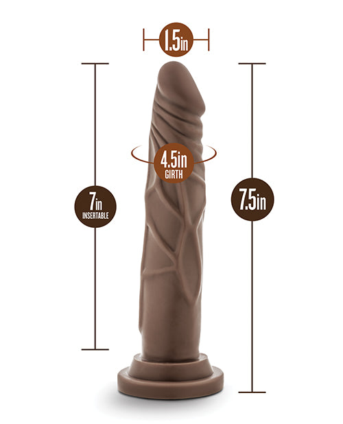 Blush Novelties Blush Dr. Skin 7.5 inch Basic Realistic Cock - Chocolate Dildos