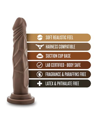 Blush Novelties Blush Dr. Skin 7.5 inch Basic Realistic Cock - Chocolate Dildos