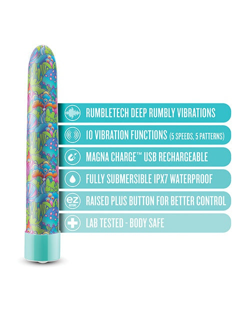 Blush Novelties Blush Limited Addiction Utopia 7 inch Rechargeable Vibe - Aqua Vibrators