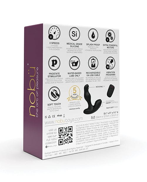 Bodispa INC Nobu X-plore U Ezra Anal Vibrator - Black Anal Toys