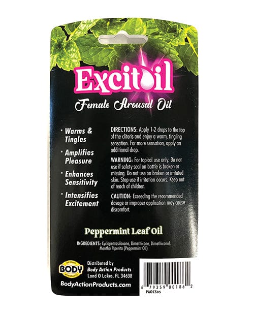 Body Action Products Body Action Excitoil Peppermint Arousal Oil - .5 Oz Bottle Carded More