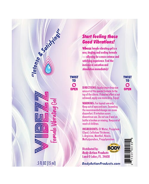 Body Action Products Vibezz Stimulating Gel - .5 Oz Bottle More