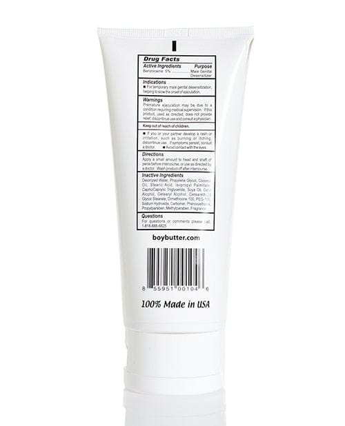 Boy Butter Lubes LLC Boy Butter Desensitizing Comfort Cream - 6 Oz Lube Tube Lubes
