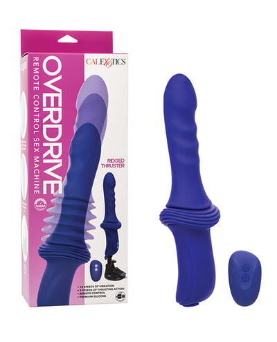 CalExotics Overdrive Ridged Shaft Remote Control Sex Machine - Blue More