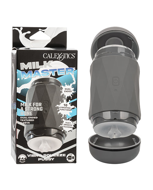 CalExotics Milk Master Vibro Squeeze Pussy Stroker - Black Penis Toys