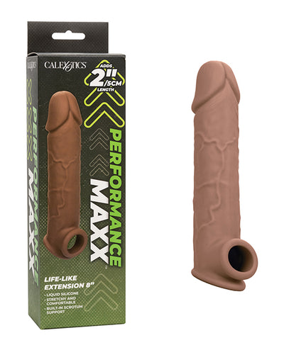 CalExotics Performance Maxx Life-Like 8" Penis Extension - Brown Penis Toys