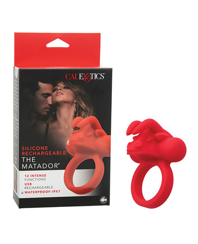 CalExotics Couple's Enhancer Silicone Rechargeable The Matador Enhancer with Triple Stimulation - Red Vibrators