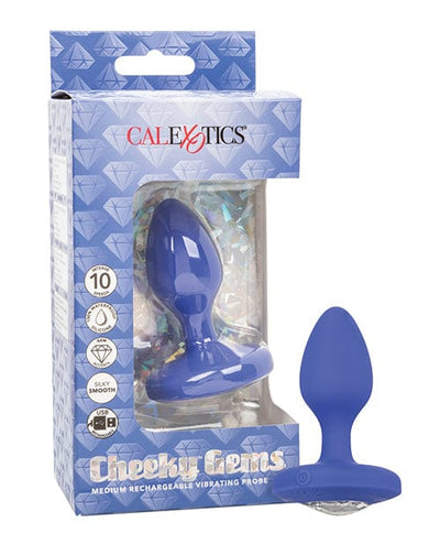 California Exotic Novelties Cheeky Gems Medium Rechargeable Vibrating Probe - Blue Anal Toys