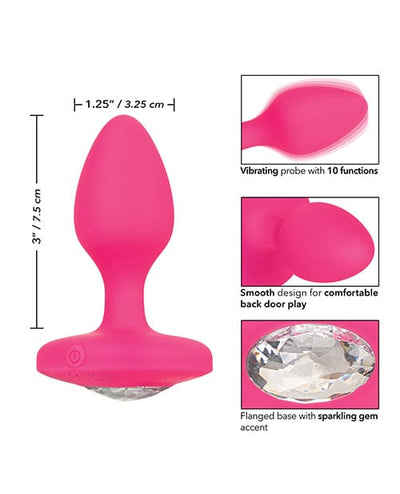 California Exotic Novelties Cheeky Gems Medium Rechargeable Vibrating Probe - Pink Anal Toys