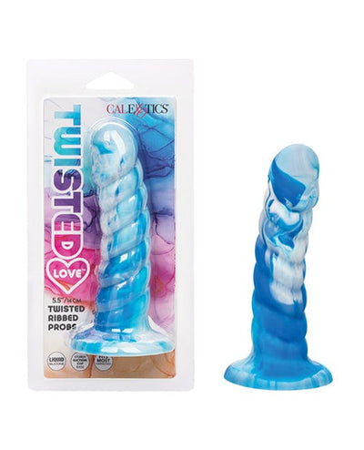 California Exotic Novelties Twisted Love Twisted Ribbed Probe Blue Anal Toys
