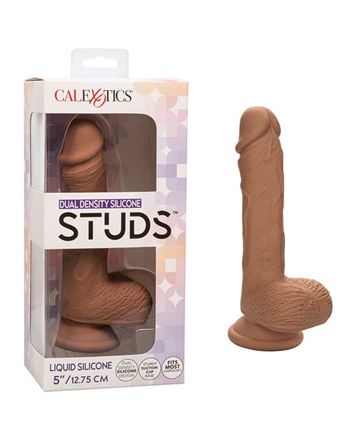 California Exotic Novelties Studs Dual Density Silicone Dildo Brown / 5" Dildos