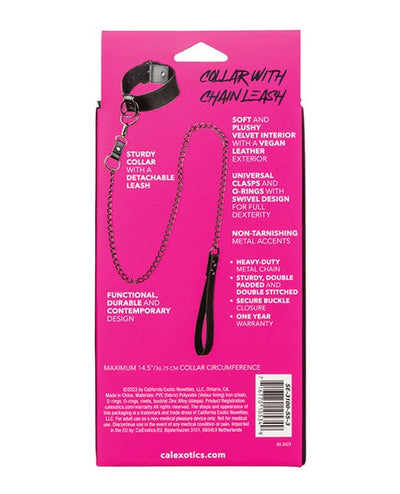 California Exotic Novelties Euphoria Collection Collar W/chain Leash Kink & BDSM