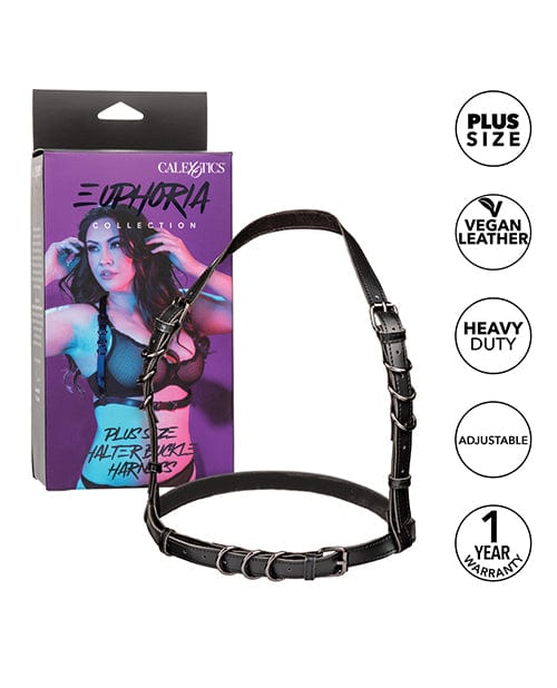 California Exotic Novelties Euphoria Collection Plus Size Halter Buckle Harness Kink &amp; BDSM