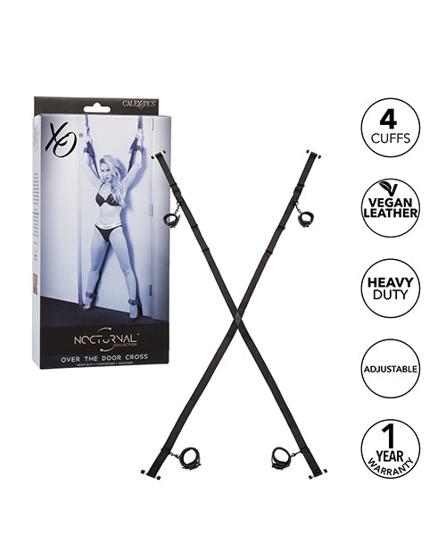 California Exotic Novelties Nocturnal Collection Over the Door Cross - Black Kink &amp; BDSM