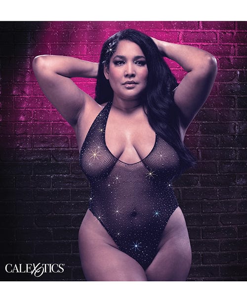 California Exotic Novelties Radiance Deep V Body Suit Black Qn Lingerie &amp; Costumes