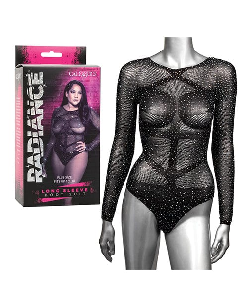 California Exotic Novelties Radiance Long Sleeve Body Suit Black Qn Lingerie &amp; Costumes