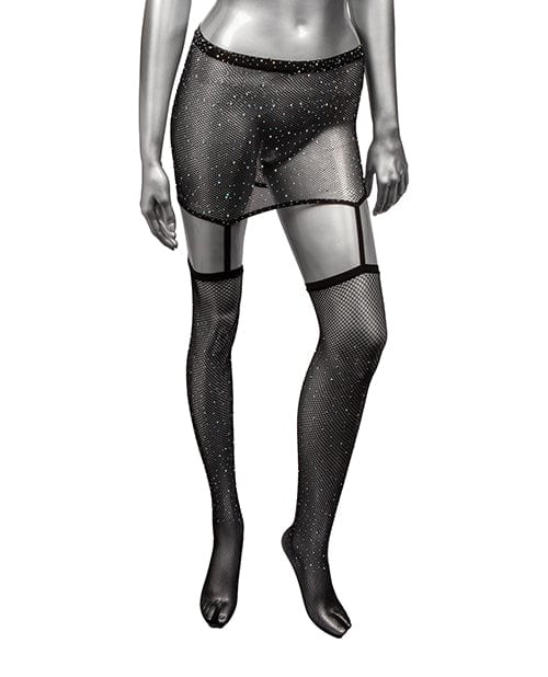 California Exotic Novelties Radiance One Piece Garter Skirt W/thigh Highs - Black Lingerie &amp; Costumes