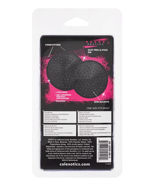 Radiance Round Pasties Black O/s