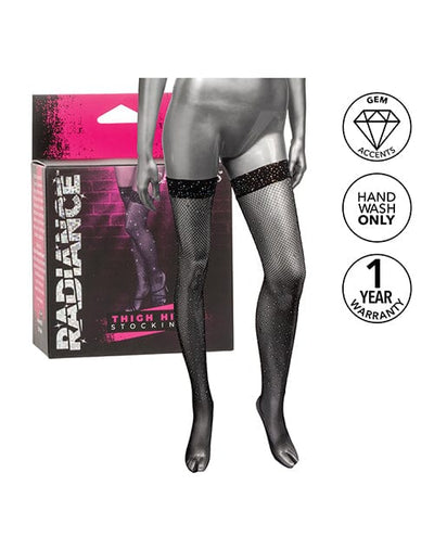 California Exotic Novelties Radiance Thigh High Stockings - Black Lingerie & Costumes