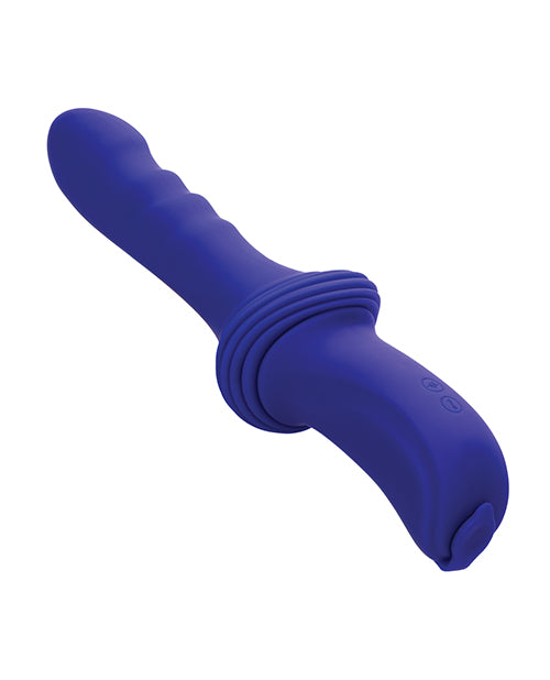 California Exotic Novelties Overdrive Ridged Shaft Remote Control Sex Machine - Blue More