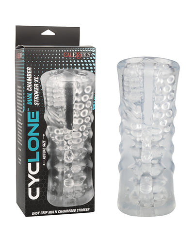 California Exotic Novelties Cyclone Dual Chamber Stroker XL - Clear Penis Toys