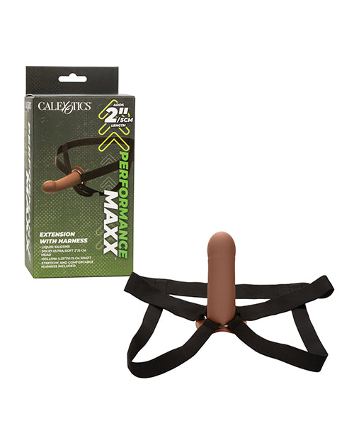 California Exotic Novelties Performance Maxx Extension w/Harness - Brown Penis Toys