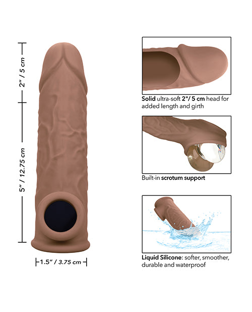 California Exotic Novelties Performance Maxx Life-Like 7" Penis Extension - Brown Penis Toys