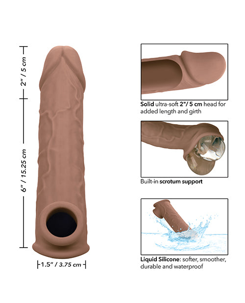 California Exotic Novelties Performance Maxx Life-Like 8" Penis Extension - Brown Penis Toys